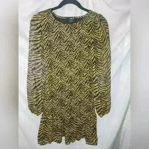 Forever 21 Long Sleeves Tiger Print Dress Size M